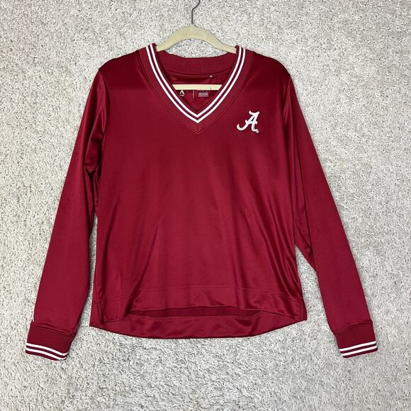 Alabama Crimson Tide Pullover Top Shirt Womens Large V Neck Red NCAA - Picture 1 of 8